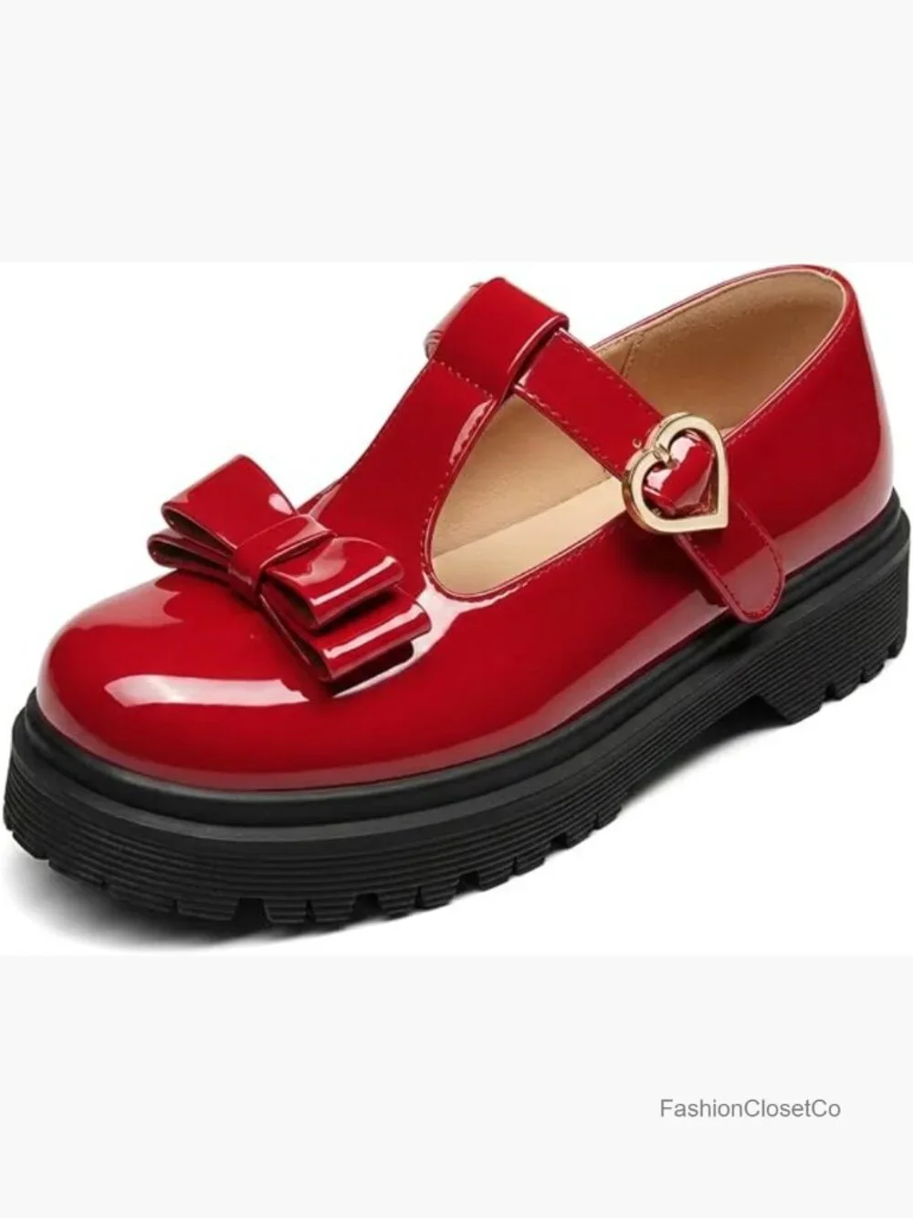 Girls Mary Jane Flats Bow Chunky Platform Loafers Faux Leather Hook-Loop Dress